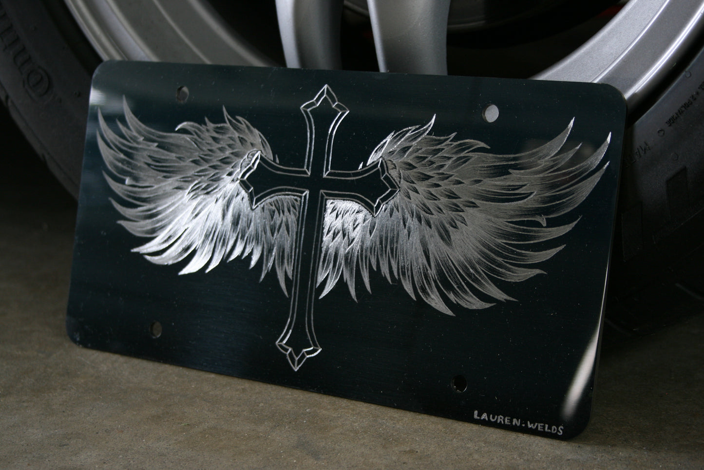 Angel Wing Engraved Vanity License Plate