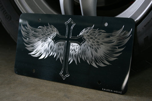 Angel Wing Engraved Vanity License Plate