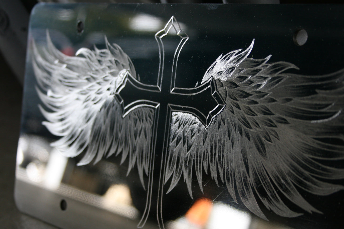 Angel Wing Engraved Vanity License Plate